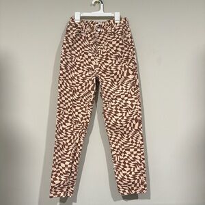 PacSun Brown and Cream Patterned Women Jeans